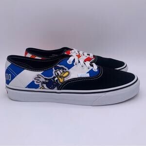 Vans Black and Blue Athletic Shoes with Cartoon Design